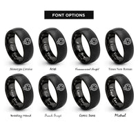 font options for inside engraving on black midi plug rings