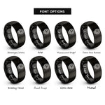 font options for inside engraving on black midi plug rings