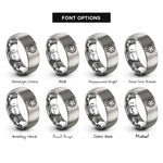 font options for inside engraving on gray midi plug rings