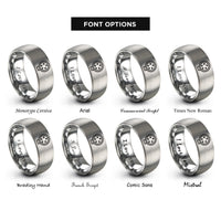 font options for inside engraving on gray midi plug rings