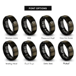 font options for inside engraving on gunmetal & black midi plug rings