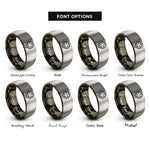 font options for inside engraving on gunmetal & grey midi plug rings