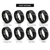 font options for inside engraving on black mig torch rings