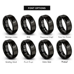 font options for inside engraving on black mig welder rings