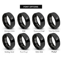 font options for inside engraving on black mig welder rings