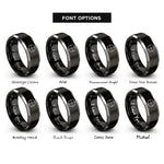 font options for inside engraving on black & gray mil dot circle rings