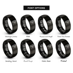 font options for inside engraving on black mile marker rings