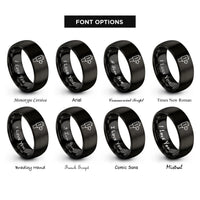 font options for inside engraving on black mile marker rings