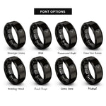 font options for inside engraving on black mile marker rings