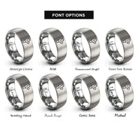 font options for inside engraving on silver mile marker rings
