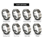 font options for inside engraving on gray mile marker rings