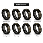 font options for inside engraving on gunmetal & black military star circle rings