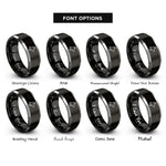 font options for inside engraving on black & gray military working dog rings