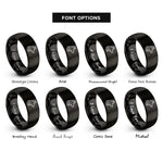 font options for inside engraving on black military working dog rings