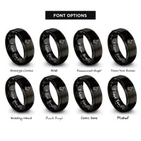 font options for inside engraving on black military working dog rings