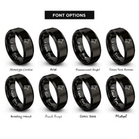font options for inside engraving on black military working dog rings