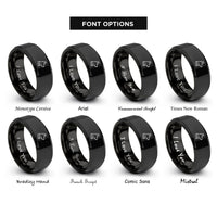 font options for inside engraving on black military working dog rings