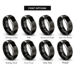 font options for inside engraving on black & gray milk bottle rings