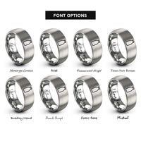 font options for inside engraving on silver milk bottle rings