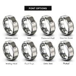 font options for inside engraving on grey milk bottle rings