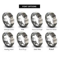 font options for inside engraving on grey milk frothing pitcher rings