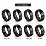 font options for inside engraving on black mille feuille rings