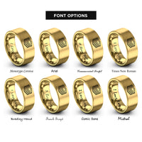 font options for inside engraving on gold mille feuille rings