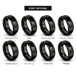 font options for inside engraving on black minaret skyline rings