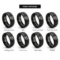 font options for inside engraving on black mini excavator rings