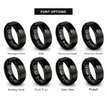 font options for inside engraving on black mini excavator rings