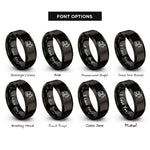 font options for inside engraving on black mini excavator rings