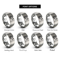 font options for inside engraving on gray mini excavator rings
