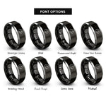 font options for inside engraving on black & grey mini lop rings