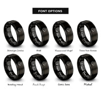 font options for inside engraving on black mini lop rings