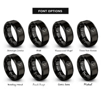 font options for inside engraving on black mini lop rings
