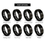 font options for inside engraving on black mini rex rings
