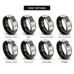 font options for inside engraving on black & silver minimal cat rings