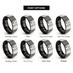 font options for inside engraving on black & grey minimal cat rings