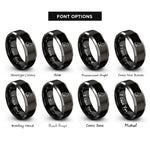 font options for inside engraving on black & silver minimal cat rings