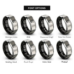 font options for inside engraving on black & silver minimal cat rings