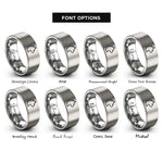 font options for inside engraving on grey minimal cat rings