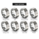 font options for inside engraving on silver minimal cat rings