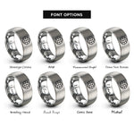 font options for inside engraving on grey minimal globe rings