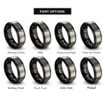 font options for inside engraving on black & grey minimal violin bow rings