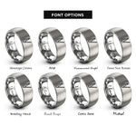 font options for inside engraving on gray minimal violin bow rings