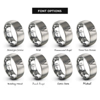 font options for inside engraving on gray minimal violin bow rings