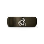 modern tungsten ring her – gunmetal & black tungsten fenrir wolf wedding band