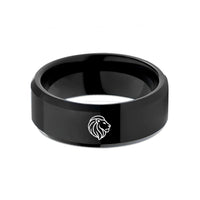 unique minimalist rings her – black tungsten lion wedding band