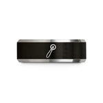 thin gold wedding rings – black & silver tungsten tracing wheel wedding band