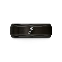 thin gold wedding rings – black tungsten tracing wheel wedding band